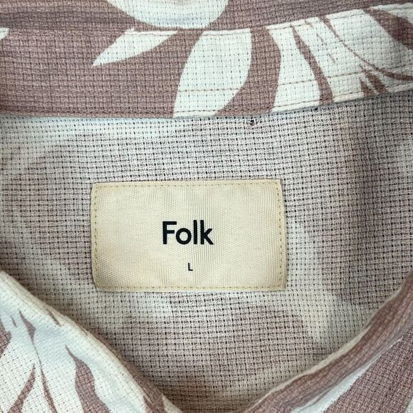 New NWT Mens Folk Kingston Knit Short Sleeve Button Down Floral Shirt Size Large - Picture 3 of 5